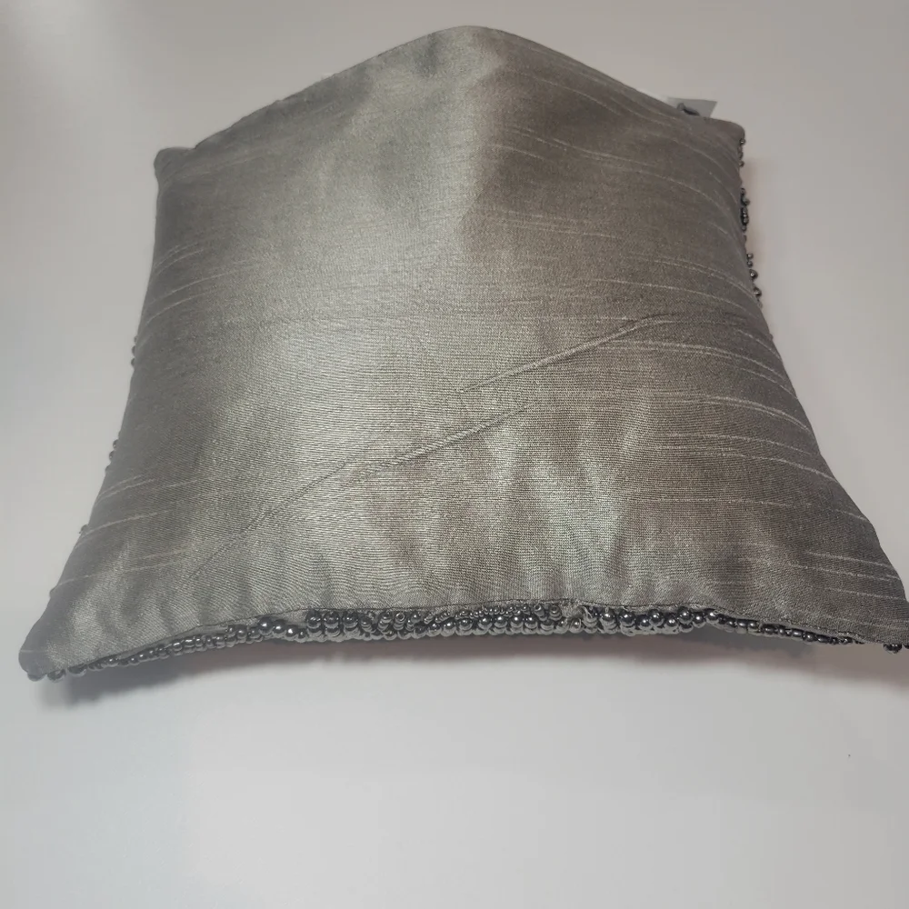 New Rare Donna Karan Metallic Beaded Accent Pillow Hard To Find